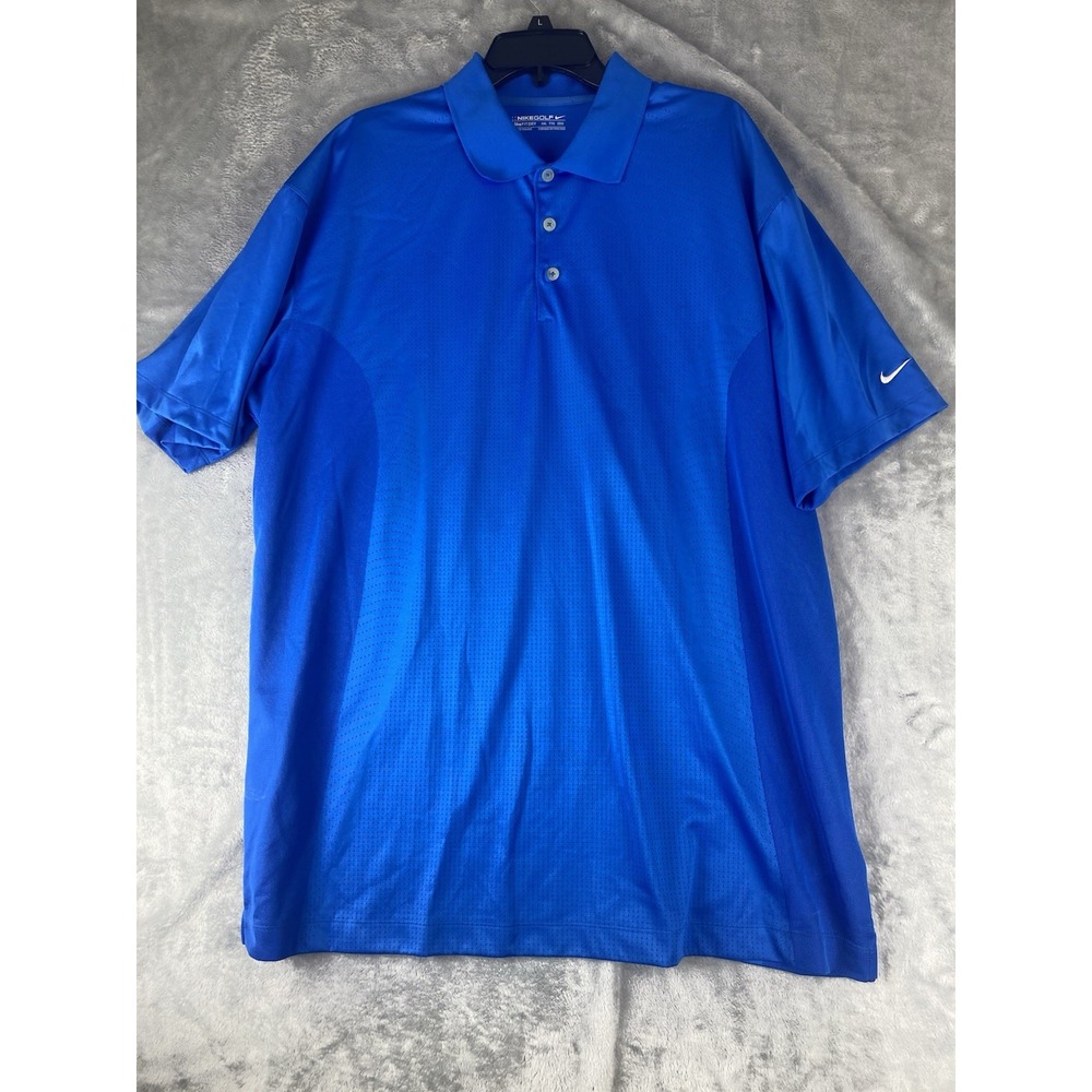 Nike Golf  Dri-fit  polo men's XXL blue lightweight Outdoor Shirt‎ Embroidered